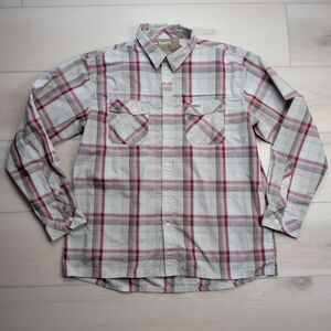 Simms Guide Series Shirt Mens 2XL Red Gray Plaid Pockets Outdoor Fishing Hiking